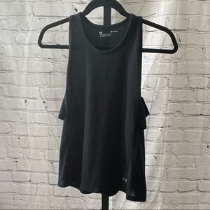 Under Armour Logo Back Black Cut Out Tank Size Small